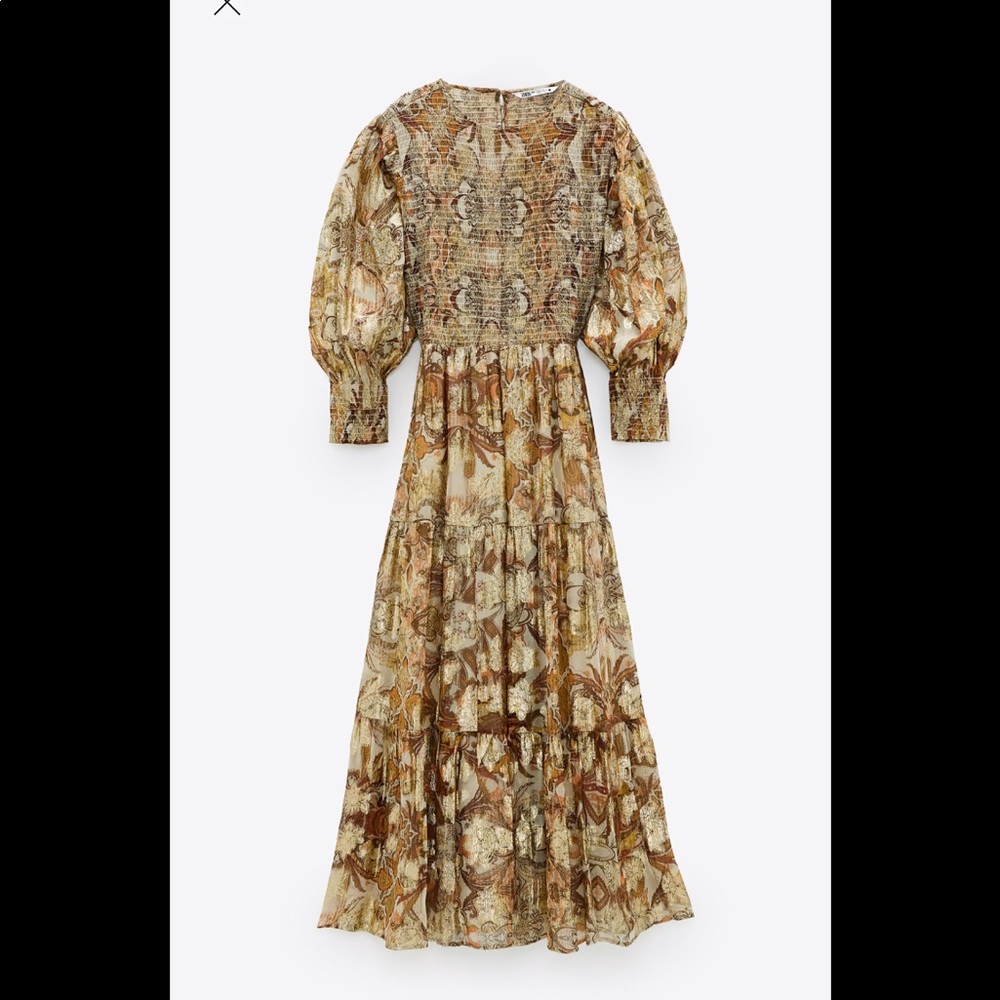 Zara metallic dress size small new with tags
